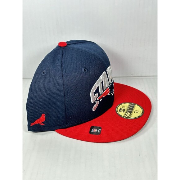 Size 7 3/8 New England Patriots New Era NFL Staple Logo 59FIFTY Fitted Hat Cap - Picture 3 of 4